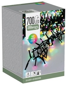 Zewnętrzny łańcuch świetlny Macaron, 14 m 700 diod LED, (ziel., pom., nieb., róż.), timer, IP44, 14 m