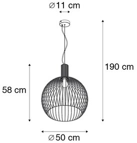 Designerska lampa wisząca czarna 50cm - Wire Dos Nowoczesny Oswietlenie wewnetrzne