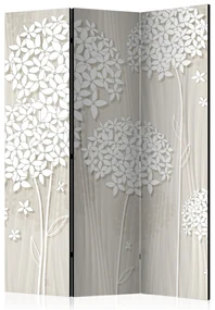 Parawan akustyczny Kwiaty 135x172 cm 3-częściowy szary ARTGEIST B