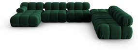 Zielona aksamitna sofa 379 cm Bellis – Micadoni Home