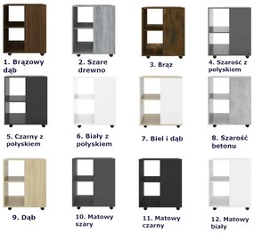 Kontener do biurka w kolorze szarego drewna - Priva 4X