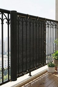 Czarny parawan balkonowy S5-R58