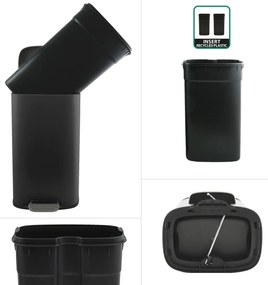Spirella Kosz na śmieci z pedałem soft-close Akira 30 l, matowy czarny, 30 l