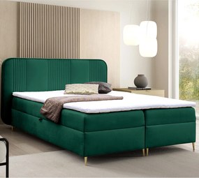 Zielone welurowe łóżko kontynentalne 4 rozmiary P9-M57
