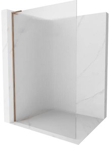 Mexen Kioto L ścianka prysznicowa Walk-in 70 x 200 cm, prążki, różowe złoto - 800-070-103-60-09