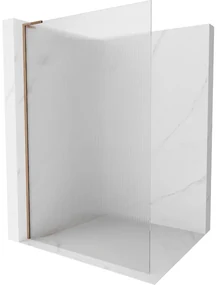 Mexen Kioto L ścianka prysznicowa Walk-in 70 x 200 cm, prążki, różowe złoto - 800-070-103-60-09