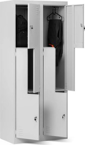 Szafa socjalna czterokomorowa Julia 80x45x185 cm szara