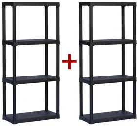 ArtPlast Regał plastikowy TEMPO 1+1 GRATIS, 1330x600x300 mm, 4 półki