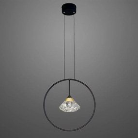 Wisząca lampa ring z akrylowym kryształkiem Tiffany No.1