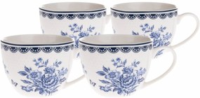 4-częściowy zestaw filiżanek porcelanowych Blue  Rose, 90 ml