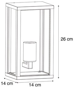 Zewnetrzna Industrialny Kinkiet / Lampa scienna z nadrukiem drewna 26 cm IP44 - CharloisPrzemysłowy Oswietlenie zewnetrzne