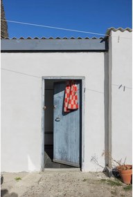 Pomarańczowo-beżowy ręcznik z bawełny organicznej frotte 50x90 cm Retro – Mette Ditmer Denmark