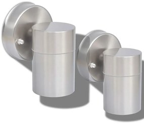 2 srebrne minimalistyczne kinkiety zewnętrzne - O-005 P1-F99