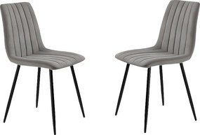 Zestaw 4 nowoczesnych krzeseł do jadalni w szarej tkaninie "Palmer" tapicerowane cm 45x54 88h
