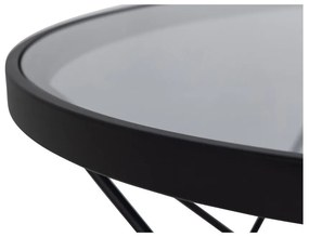 Czarny stolik ze szklanym blatem ø 80 cm Cuxton – Actona
