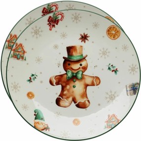 Zestaw 2 porcelanowych talerzyków deserowych Gingerbread 19 cm