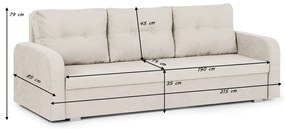 Kanapa sofa 3 os z funkcją spania BERLIN Ciemny szary