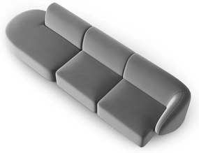 Szara aksamitna sofa prawostronna 311 cm Paolo – Milo Casa