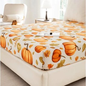 PrzytulneMieszkanie.pl Prześcieradło z mikrofibry AUTUMN PUMPKINS kolorowe 180x200 cm