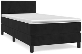 Kontynentalne czarne łóżko z materacem 90x200 - Lisila 3X