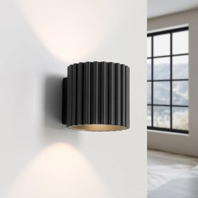 Kinkiet AURA czarny G9 ryflowany  SOLLUX  LIGHTING
