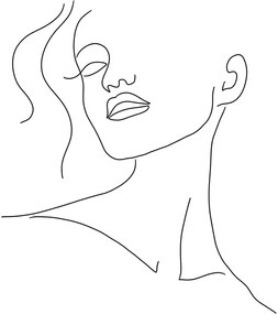 Plakat 29x41 cm Minimal Woman Face Line Art – Veronika Boulová
