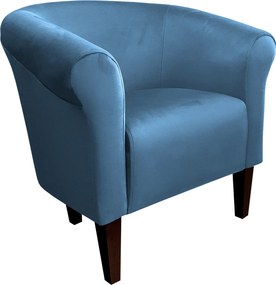 Fotel Milo tkanina Welur wygodny fotel tapicerowany do salonu i sypialni : Kolor nogi - Venge, Kolor tkaniny - VELVET - MG33, Wysokość nogi - 20 cm