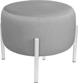 Pufa OLA loft ławka podnóżek metal : Kolor Stelaża - Biały, Kolor tkaniny - VELVET - MG17, Typ tkaniny - Velvet