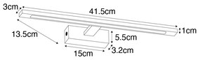 Kinkiet / Lampa scienna biały 41,5 cm z diodą LED IP44 - JerreDesignerski Oswietlenie wewnetrzne