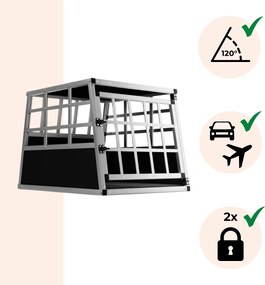 Transporter dla psa BRUNO, 70x54x51cm, srebrna/czarna Cadoca