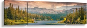 Obraz górskiej rzeki i gór (170x50 cm)