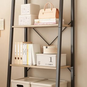 Otwarta biblioteczka w stylu rustykalnym-loftowym, ciemnobrązowa – 60x147x31 cm