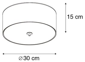 Wiejska lampa sufitowa zielona 30 cm - Drum Juta Nowoczesny Oswietlenie wewnetrzne