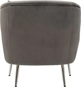Szary aksamitny fotel Silvery – Mauro Ferretti