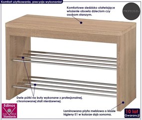 Stojak na buty do przedpokoju Xemir - dąb sonoma