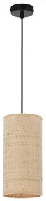 Beżowa lampa wisząca z rattanowym kloszem ø 12 cm Fleri – Candellux Lighting
