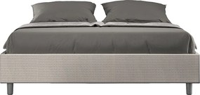 Łóżko wyposażone w stelaż z listwami tapicerowane 160x200 tkaniny Labirinto 01 Biały Azelia