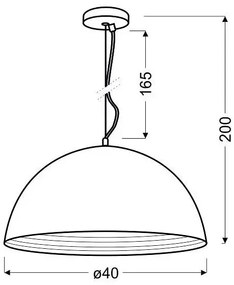 Miedziana metalowa lampa wisząca - D154-Tiremi