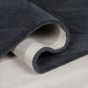 Antracytowy wełniany okrągły dywan tkany ręcznie ø 160 cm Shard Charcoal – Flair Rugs