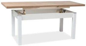 ŁAWOSTÓŁ KLEOPATRA DĄB LANCELOT / BIAŁY PÓŁMAT 124(164)x64x59(71) SIGNAL
