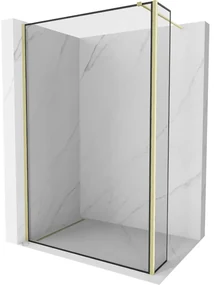 Mexen Kioto ścianka prysznicowa Walk-in 90 x 30 cm, czarny wzór, złota szczotkowana - 800-090-212-55-70-030