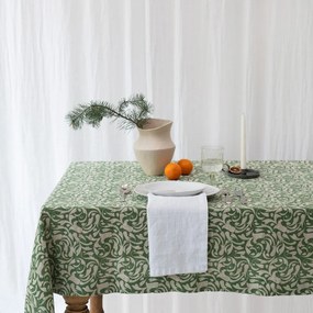 Lniany obrus 140x250 cm Evergreen Damask – Linen Tales