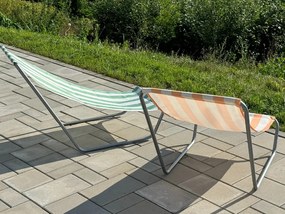 Składany leżak plażowy SAND, jasne zielone paski