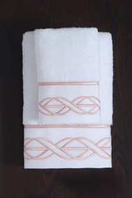 Ręcznik VITA 50x100 cm Biały / lila haft