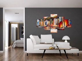 Obraz - Victoria Harbor, Hong Kong, obraz olejny (125x70 cm)