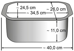 Elo 82840 Basic Brytfanna ze szklaną pokrywką i aromatyzerem Raffinesse 40 x 26 cm