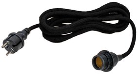 Lampki sznurkowe czarne z wtyczką i gniazdem E27 5m IP54 - Arteixo