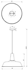 Lampa wisząca ENZO WHITE/PINK 1xE27, biała, różowe, pojedyncza