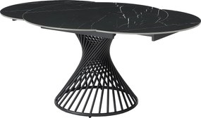 Stół do jadalni rozkładany dla 4 do 8 osób z ceramiki i metalu - Efekt czarnego marmuru - CASTINA