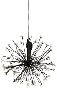 Świąteczna lampa wisząca kula czarna 60 cm z LED z timerem IP44 - Nobu